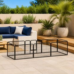 Dog Playpen 8 Panels Steel Enclosure 80x60cm Outdoor Indoor Exercise Training