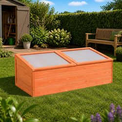 Wooden Garden Greenhouse PC Board Cold Frame Herb Plant Protection Brown