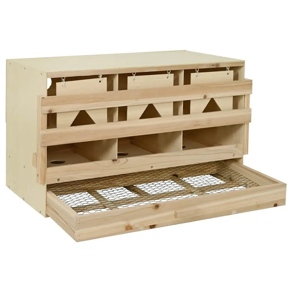 Wooden Chicken Laying Nest 3 Compartment Poultry Nesting Box for Egg Collection