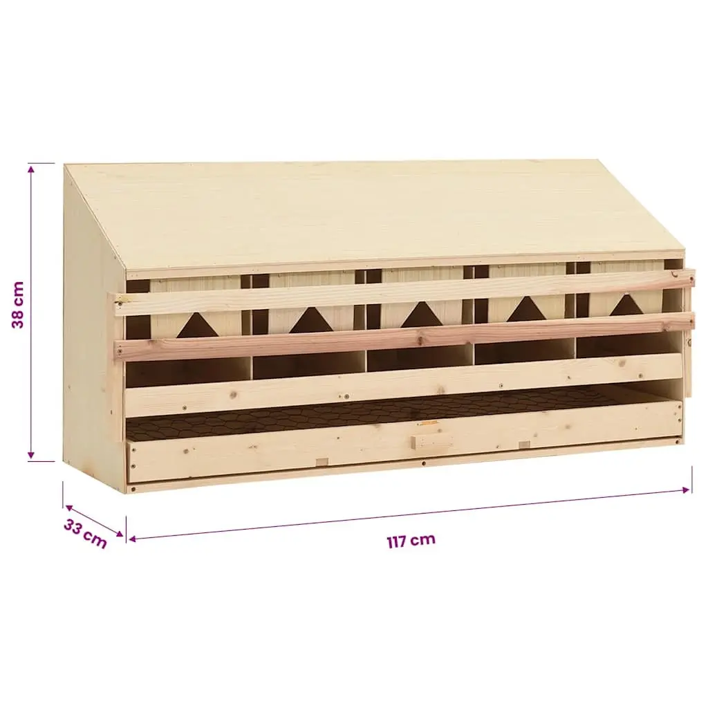 Wooden Chicken Laying Nest Box 5 Compartments Easy Access Drawer Removable Bottom Layer 117x33x38cm