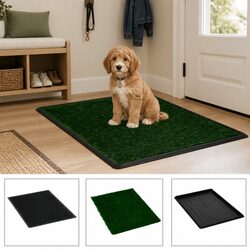 Pet Toilet Training Pad Mat with Tray Artificial Turf Grass Indoor Potty 76x51cm