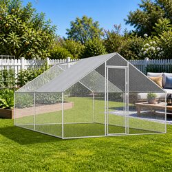 Outdoor Chicken Cage Run Coop Aviary Galvanised Steel Large Small Animal