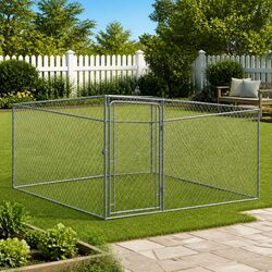 Outdoor Dog Kennel Galvanised Steel Playpen Enclosure Exercise Pen Run Mesh