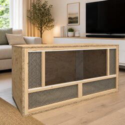 Small Animal Terrarium Reptile Habitat Engineered Wood 80x40x40cm Glass