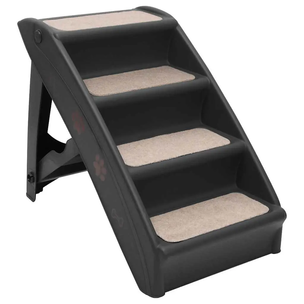 Folding Pet Stairs Black Dog Cat Steps Ramp Ladder Furniture Access Small Large