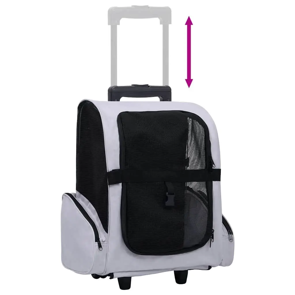 Foldable Pet Trolley Multipurpose Carrier Backpack Handbag Small Dogs Cats Grey