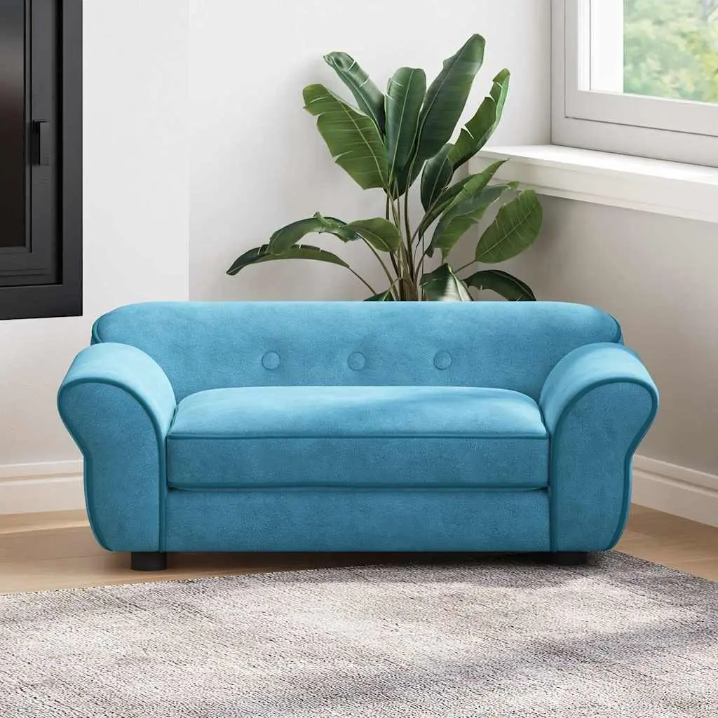 Dog Sofa Bed Plush Cushion Washable Cover Turquoise