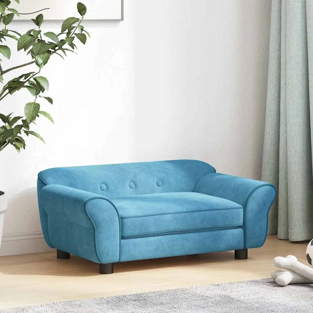 Dog Sofa Bed Plush Cushion Washable Cover Turquoise