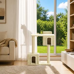 Cat Tree Scratching Posts Cream 60cm Climbing Perch House Platform Rest