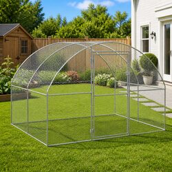 Outdoor Chicken Coop 3x2x2m Galvanised Steel Poultry Run Enclosure Small Animal