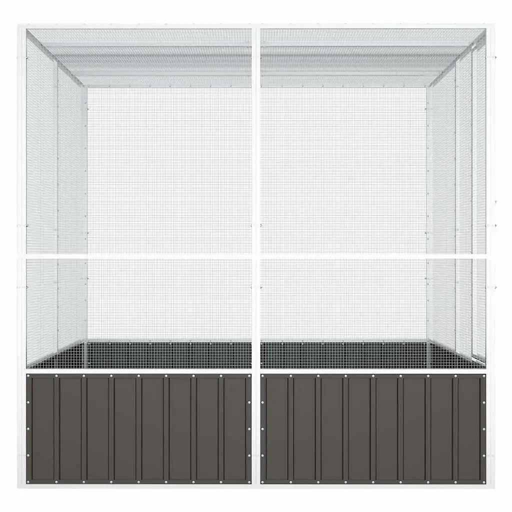 Bird Cage Aviary Large Outdoor Play Exercise Galvanised Steel Anthracite 213.5cm