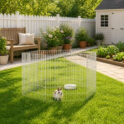 Small Animal Enclosure 6-Panel Pet Pen Play Pen for Rabbits Guinea Pigs Outdoor