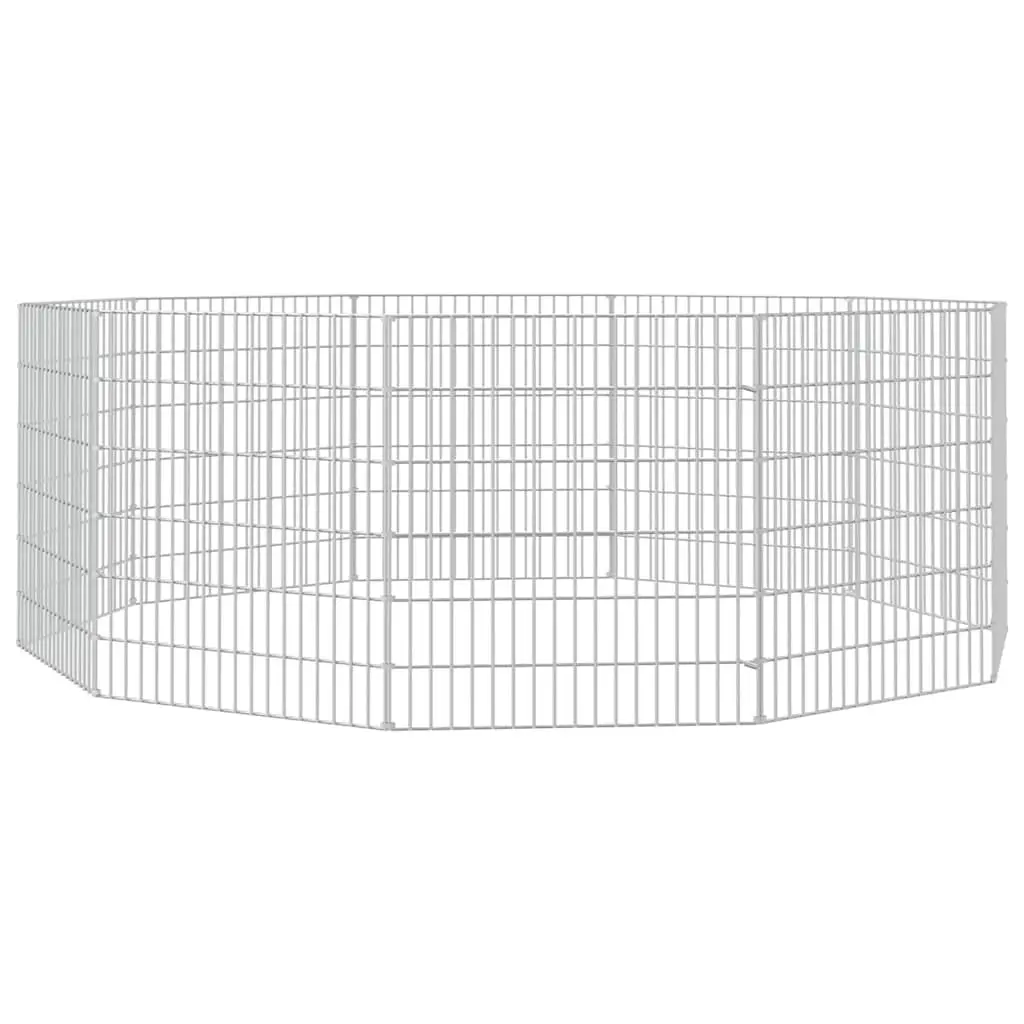 Small Animal Enclosure 10-Panel Exercise Pen Galvanised Iron Silver