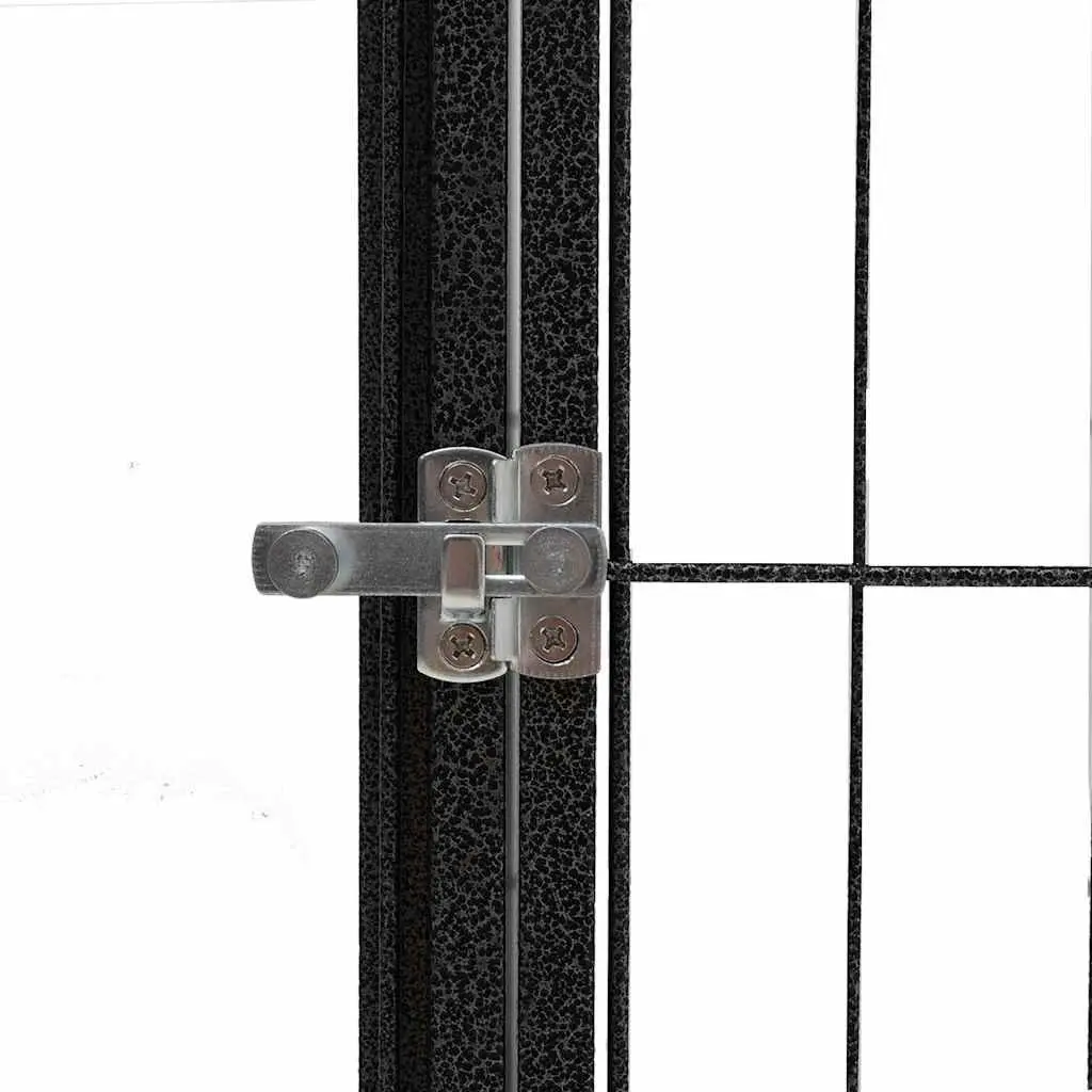 Dog Playpen Portable Outdoor Pet Enclosure 6 Panels Black Steel