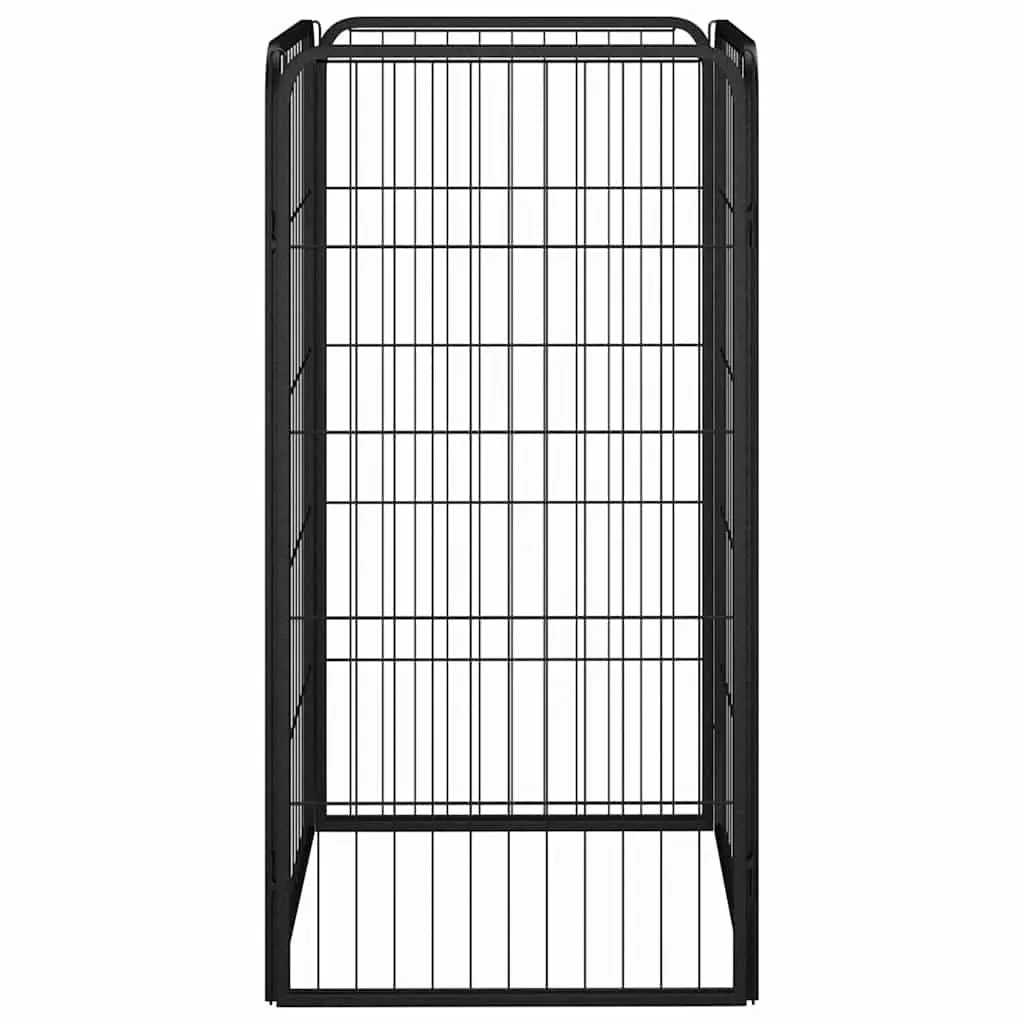 Dog Playpen 4 Panels Portable Exercise Enclosure 50x100 cm Black Powder-coated Steel