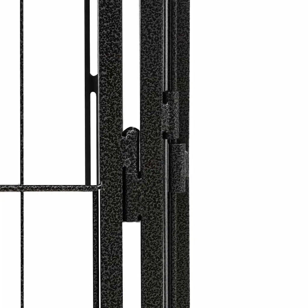 Dog Playpen 4 Panels Portable Exercise Enclosure 50x100 cm Black Powder-coated Steel
