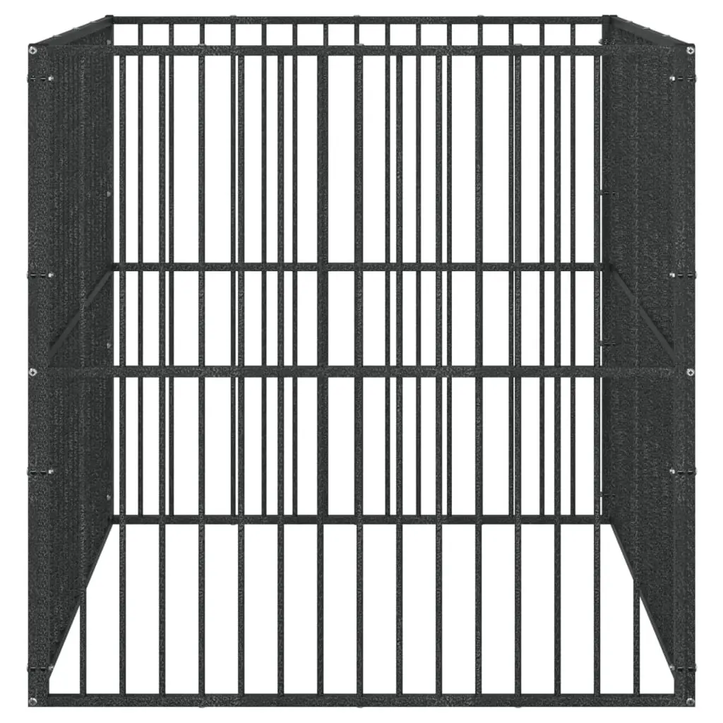 Dog Playpen 4 Panel Heavy Duty Galvanised Steel Black Exercise Pen for Small to Medium Pets