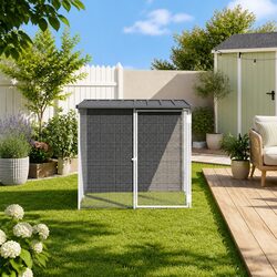 Chicken Cage with Roof Small Animal Habitat Galvanised Steel Anthracite