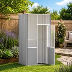 Bird Cage Aviary Grey Galvanised Steel Large Walk In Flight Enclosure
