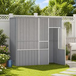 Bird Cage Aviary Grey Large 215x78x200 cm Galvanised Steel Frame Welded Fence