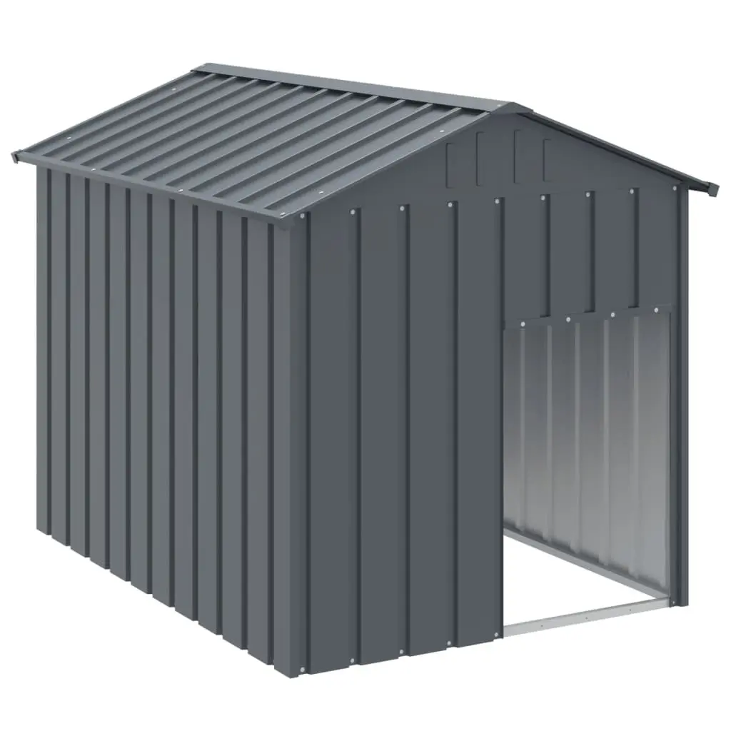 Dog House with Roof Galvanised Steel Outdoor Anthracite