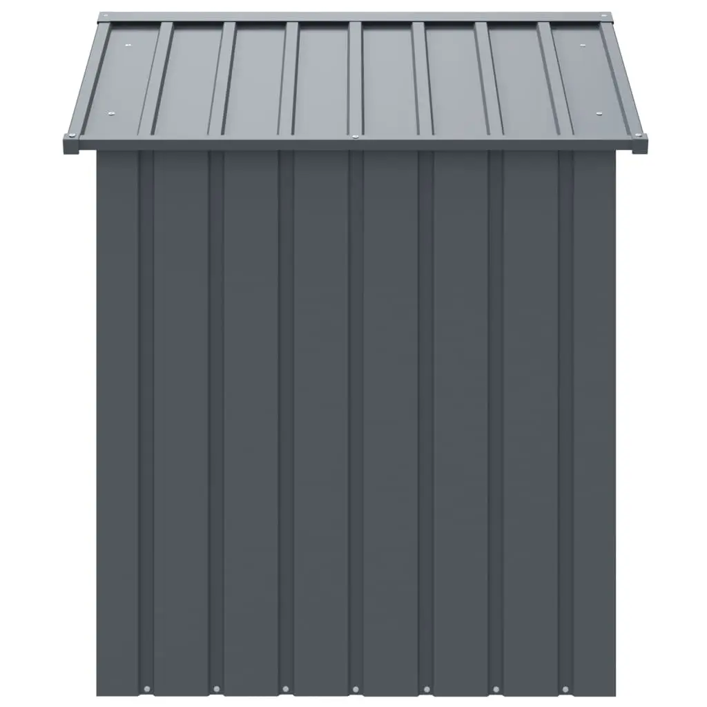 Dog House with Roof Galvanised Steel Anthracite Outdoor Pet Shelter