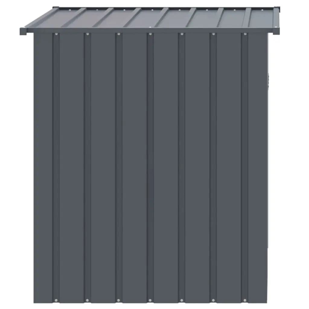 Dog House with Roof Galvanised Steel Anthracite Outdoor Pet Kennel Shelter