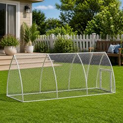 Chicken Cage Outdoor Enclosure 300x105x120cm Galvanised Steel Small Animal