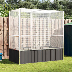 Bird Aviary Cage Silver Steel Mesh Large Outdoor Indoor Parrot Budgie Enclosure