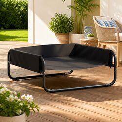 Elevated Dog Bed Anthracite Oxford Fabric Steel Frame Indoor Outdoor Pet Cot