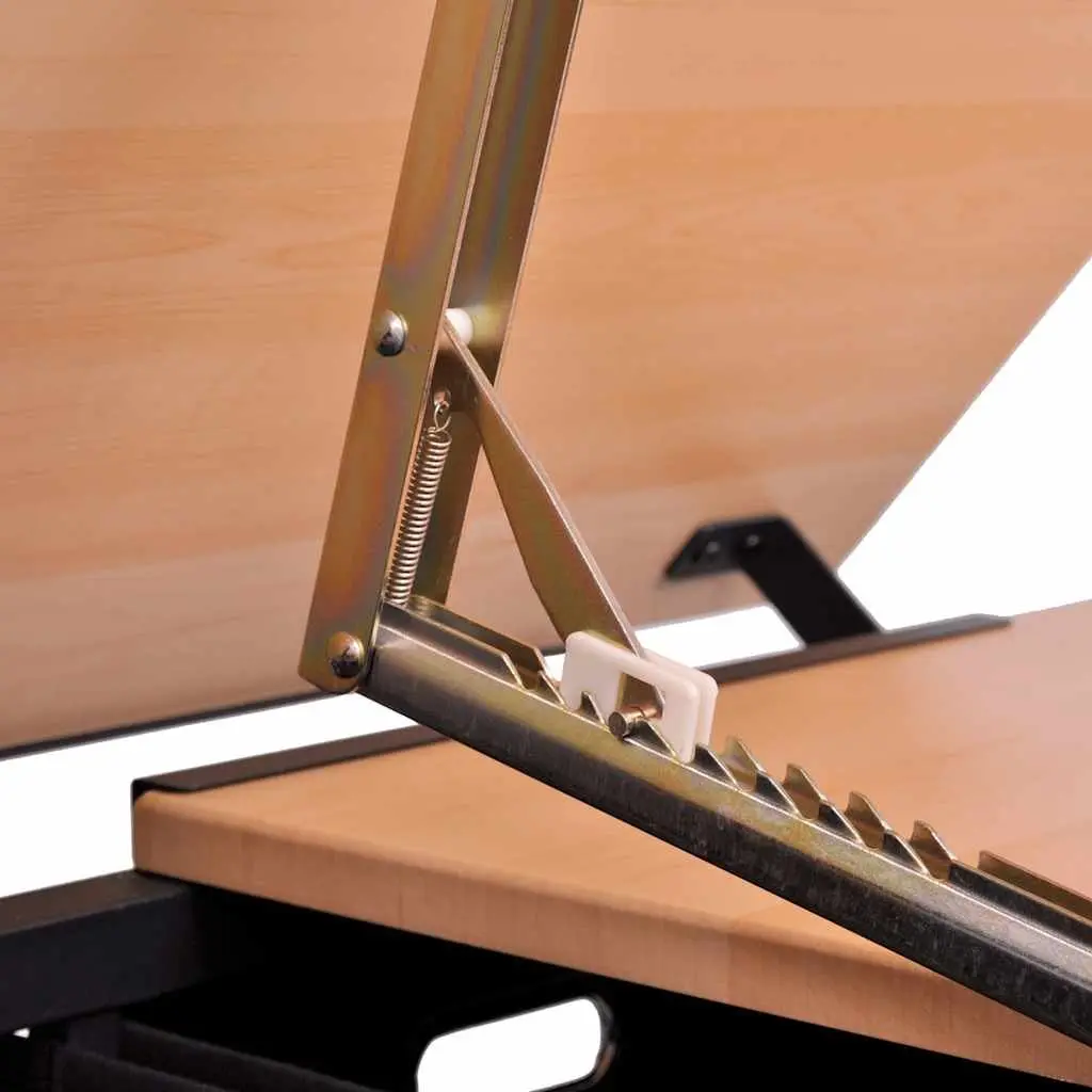 Drawing Table Tiltable Top Adjustable Height Brown MDF with Iron Legs