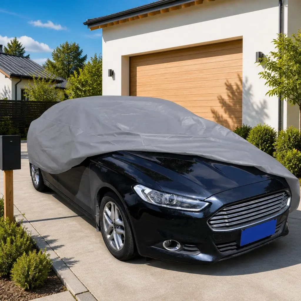 Car Cover Protective Dust Shield XL Size Grey Nonwoven Fabric