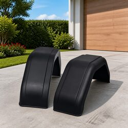 Mudguard for Trailer Wheels 200 x 680 mm Black Fender Set Vehicle Parts