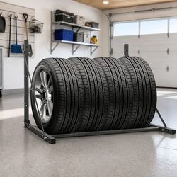 Foldable Tyre Rack Wall Mounted Storage Steel Adjustable 81-122cm Garage