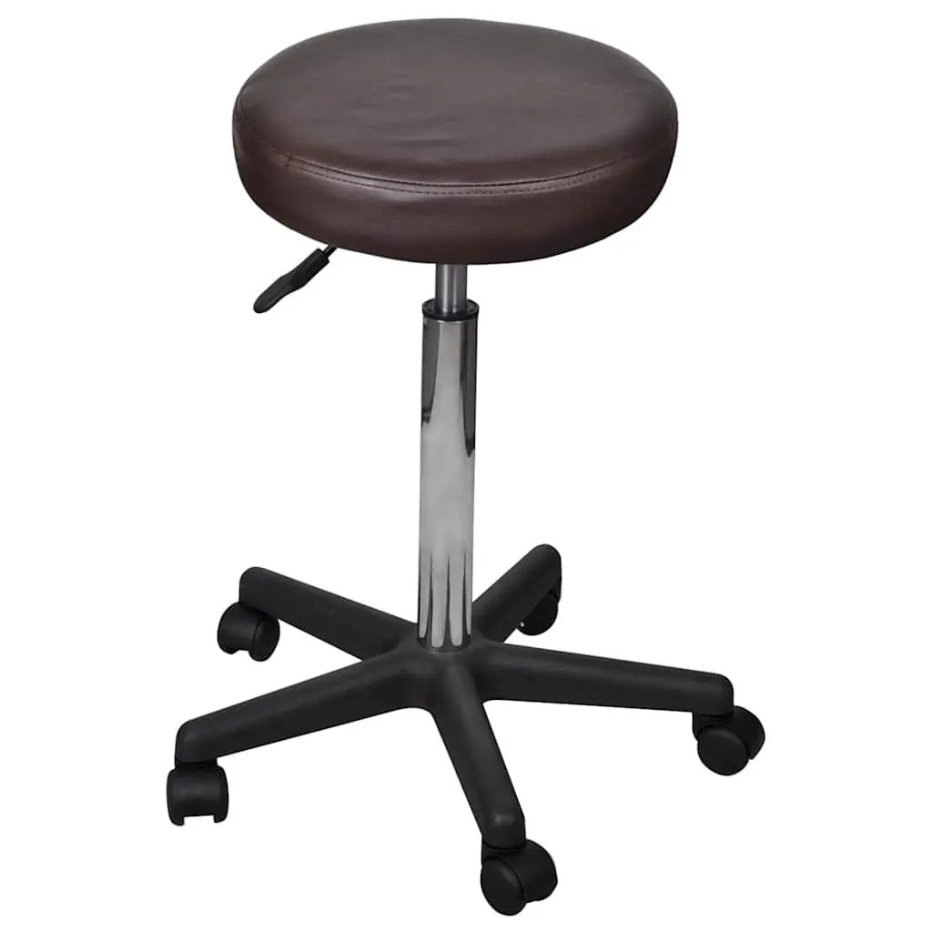 Office Stool Brown Adjustable Height Gas Lift Modern Design Lightweight Home