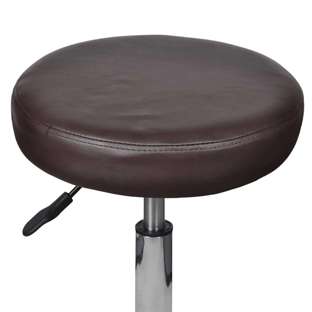 Office Stool Brown Adjustable Height Gas Lift Modern Design Lightweight Home