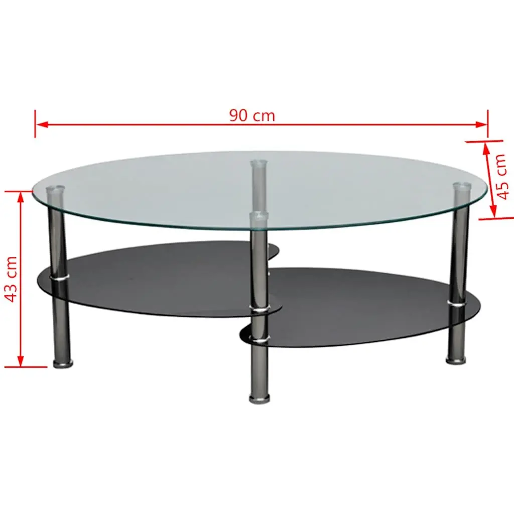 Coffee Table Black Elegant Design 3-Layer Storage Living Room Accent Furniture
