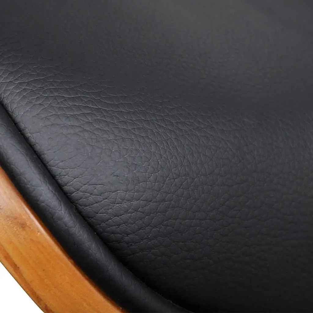 Dining Chairs Bent Wood Frame Faux Leather Kitchen Seating Set Black
