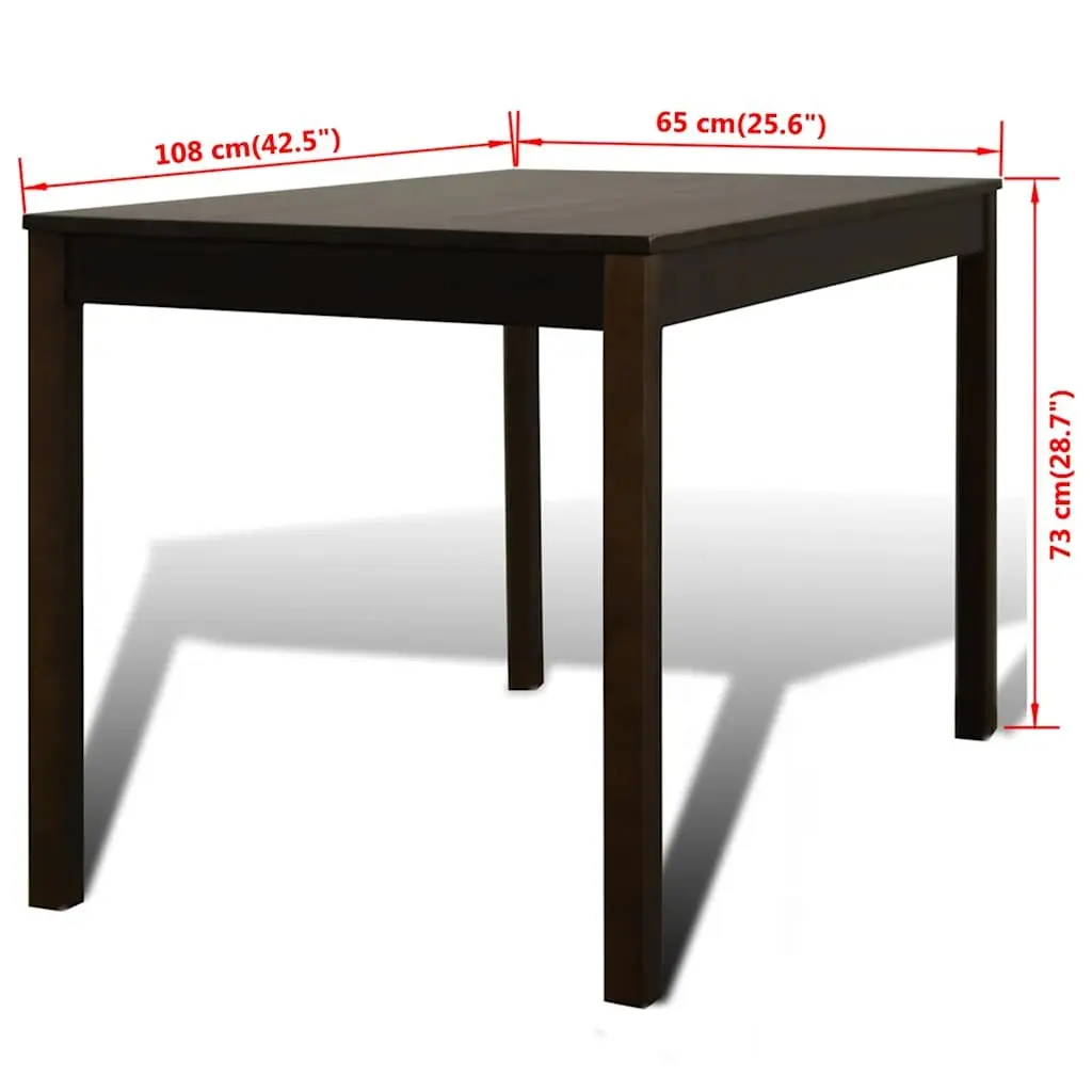 Wooden Dining Table Set with 4 Chairs Solid Pine Wood Brown Clean Lines