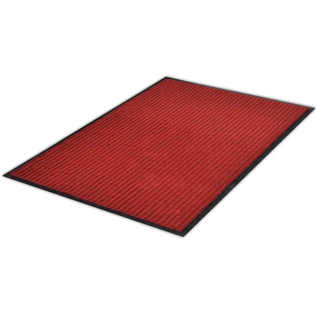 Door Mat Non-Slip Backing 90 x 120 cm Red PVC Home Office Entrance