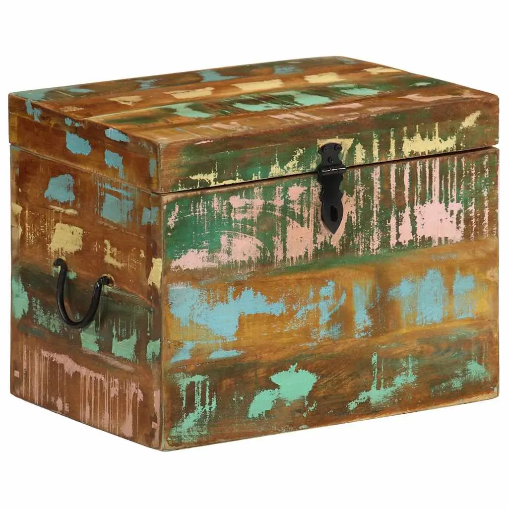 Reclaimed Wood Storage Box Antique Style Brown Home Furniture