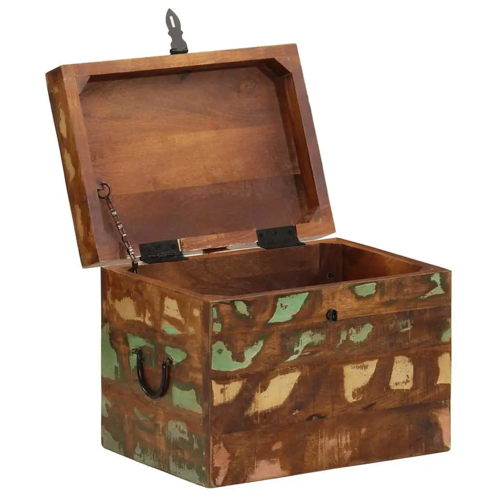 Reclaimed Wood Storage Box Antique Style Brown Home Furniture