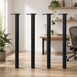 Table Legs Height Adjustable Screw Feet Set of 4 Black 870mm Replacement