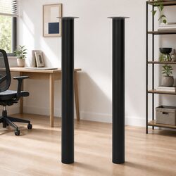 Telescopic Table Legs Adjustable Height 710-1100 mm Replacement Pair Black