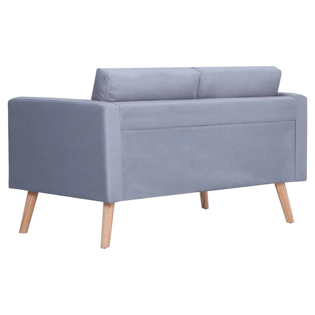 2-Seater Sofa Grey Fabric Couch Padded Cushions Living Room Furniture Removable