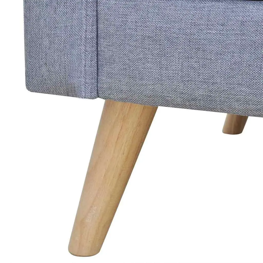 2-Seater Sofa Grey Fabric Couch Padded Cushions Living Room Furniture Removable