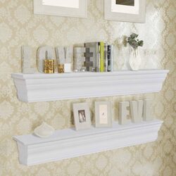 Wall Shelves White Baroque Style Floating Storage Bedroom Living Room Decor 2