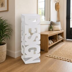 Umbrella Stand Storage Holder Walking Stick Trekking Poles White Steel 48.5cm