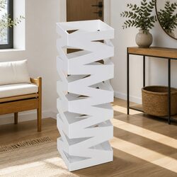 Umbrella Stand Storage Holder Walking Stick Trekking Poles White Steel 48.5cm