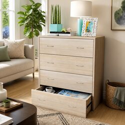 Sideboard Storage Cabinet with 4 Drawers Oak Colour Living Room Hallway